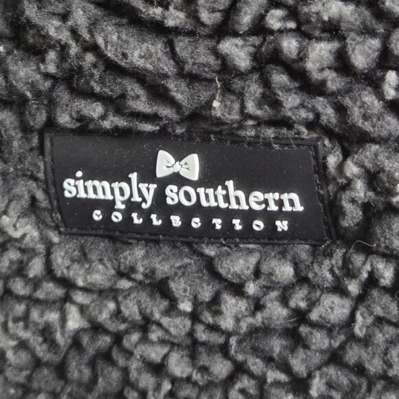 Simply Southern Teddy Bear Sherpa 1/4 Zip Fleece Pullover Jacket Gray SZ XL Cozy - Picture 8 of 11